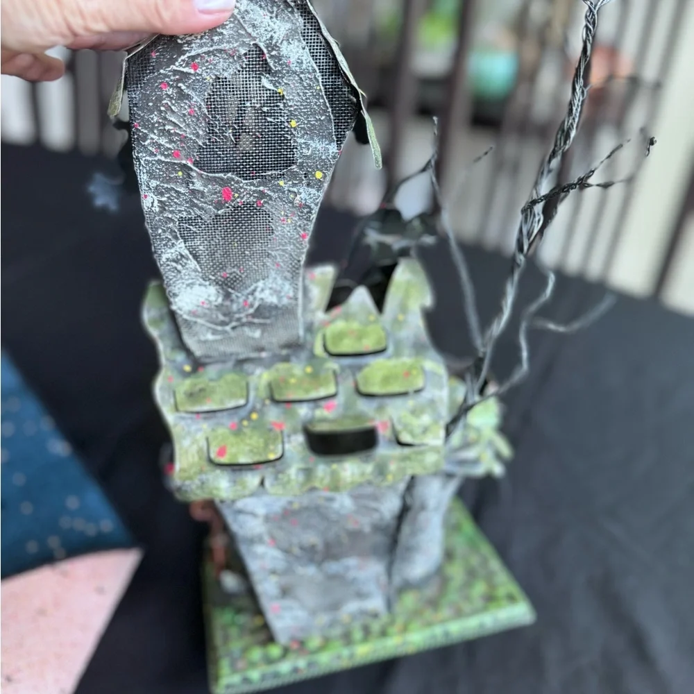 Halloween Metal  Haunted House Tea Light Candle Holder